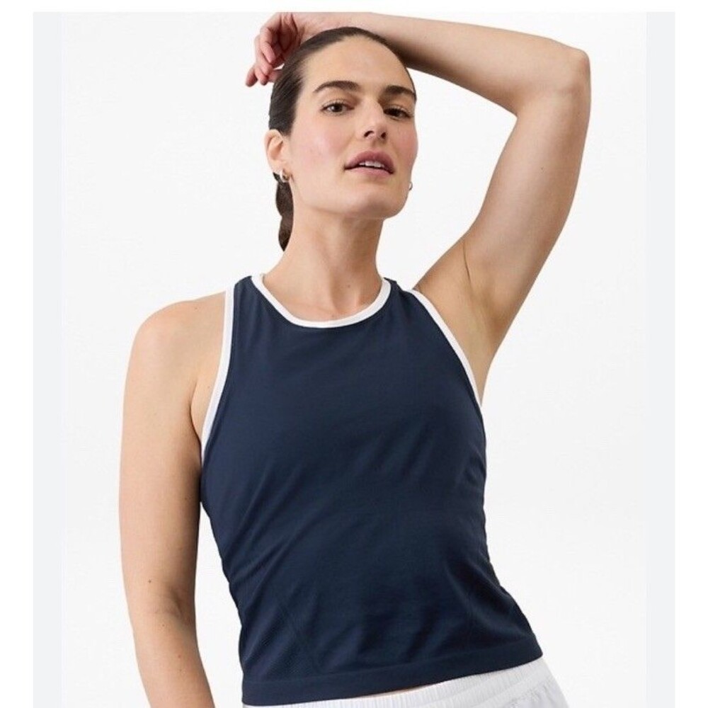 Athleta NWT Navy Blue White Seamless Tank Top Plus Size 2X Womens